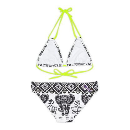 LCM23 African Elephant Print Strappy Bikini Set (AOP)