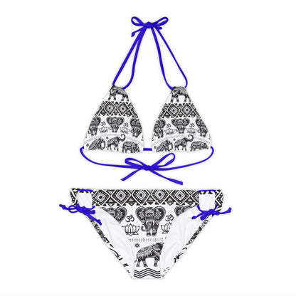 LCM23 African Elephant Print Strappy Bikini Set (AOP)