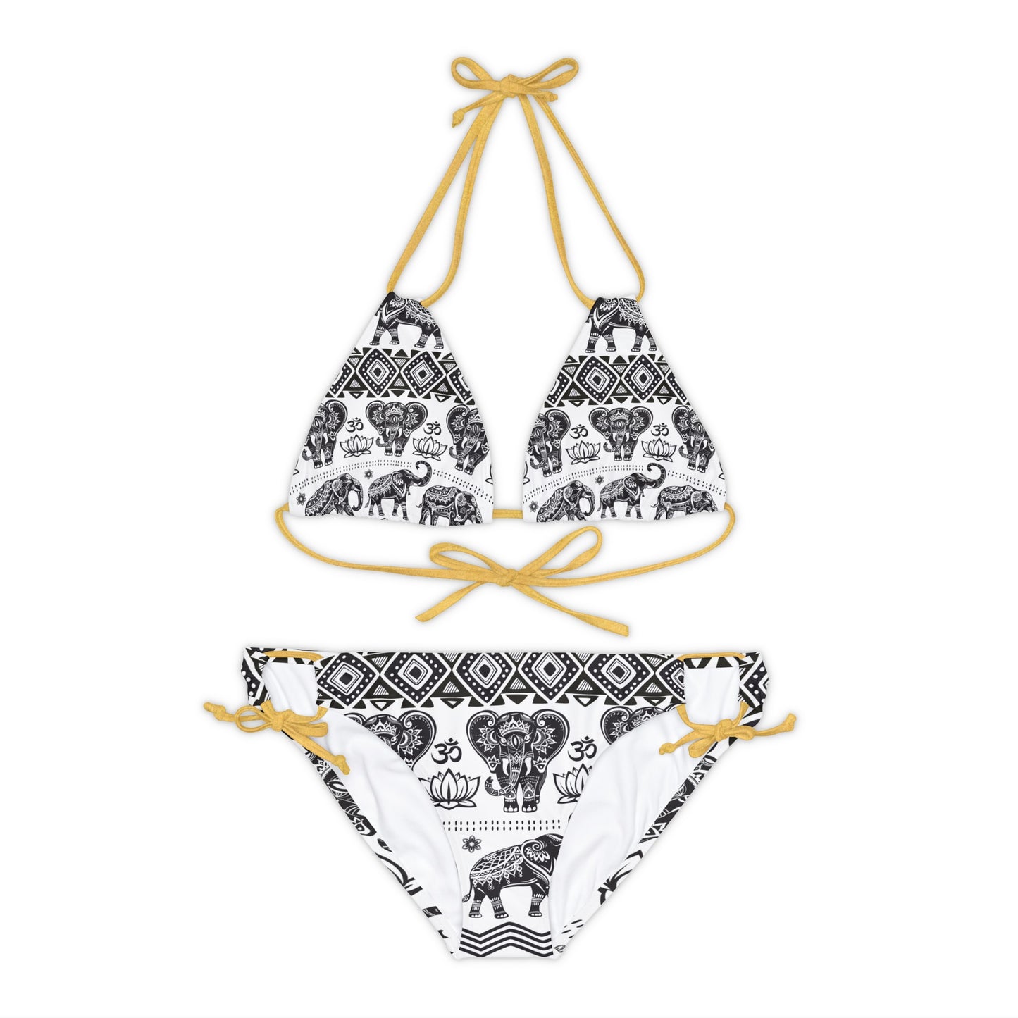 LCM23 African Elephant Print Strappy Bikini Set (AOP)