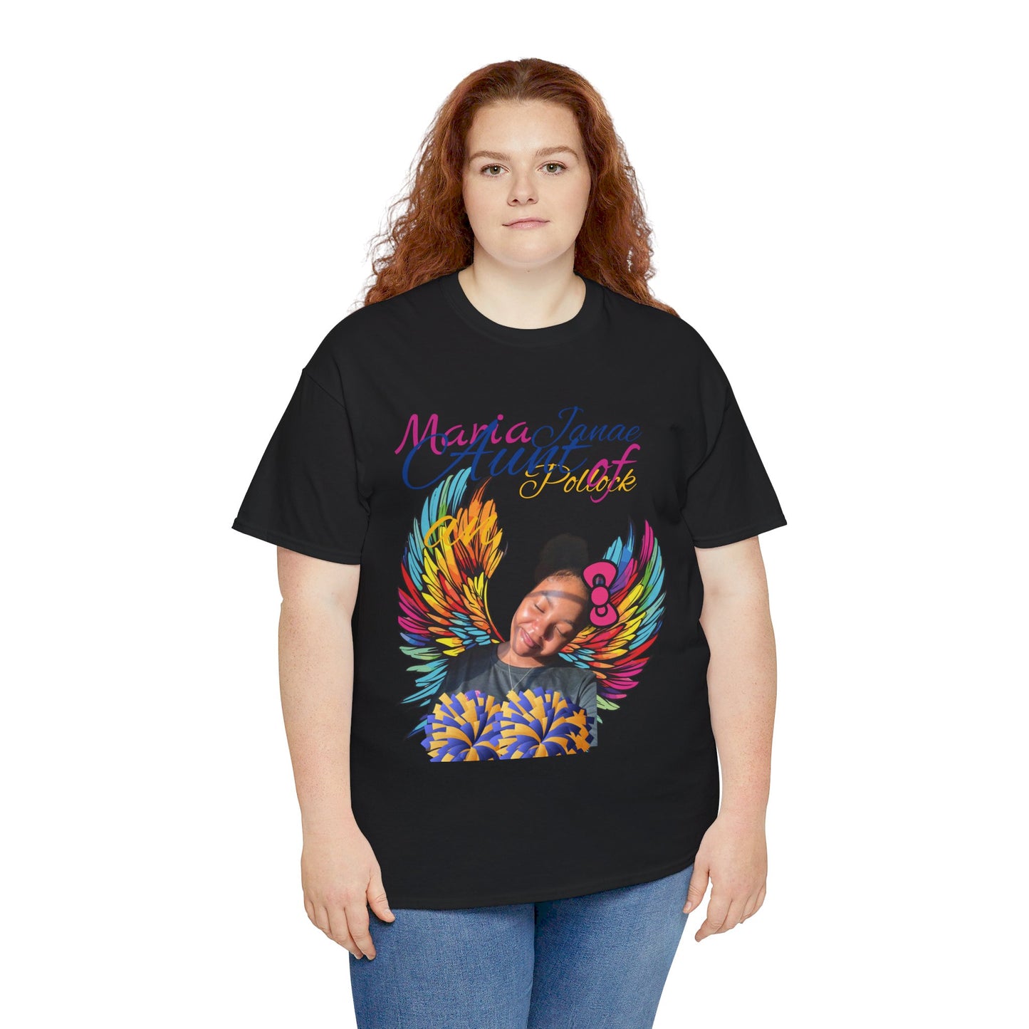 Aunt of an Angel For my family in Honor of Maria Pollock Unisex Heavy Cotton Tee(back customizable for name)