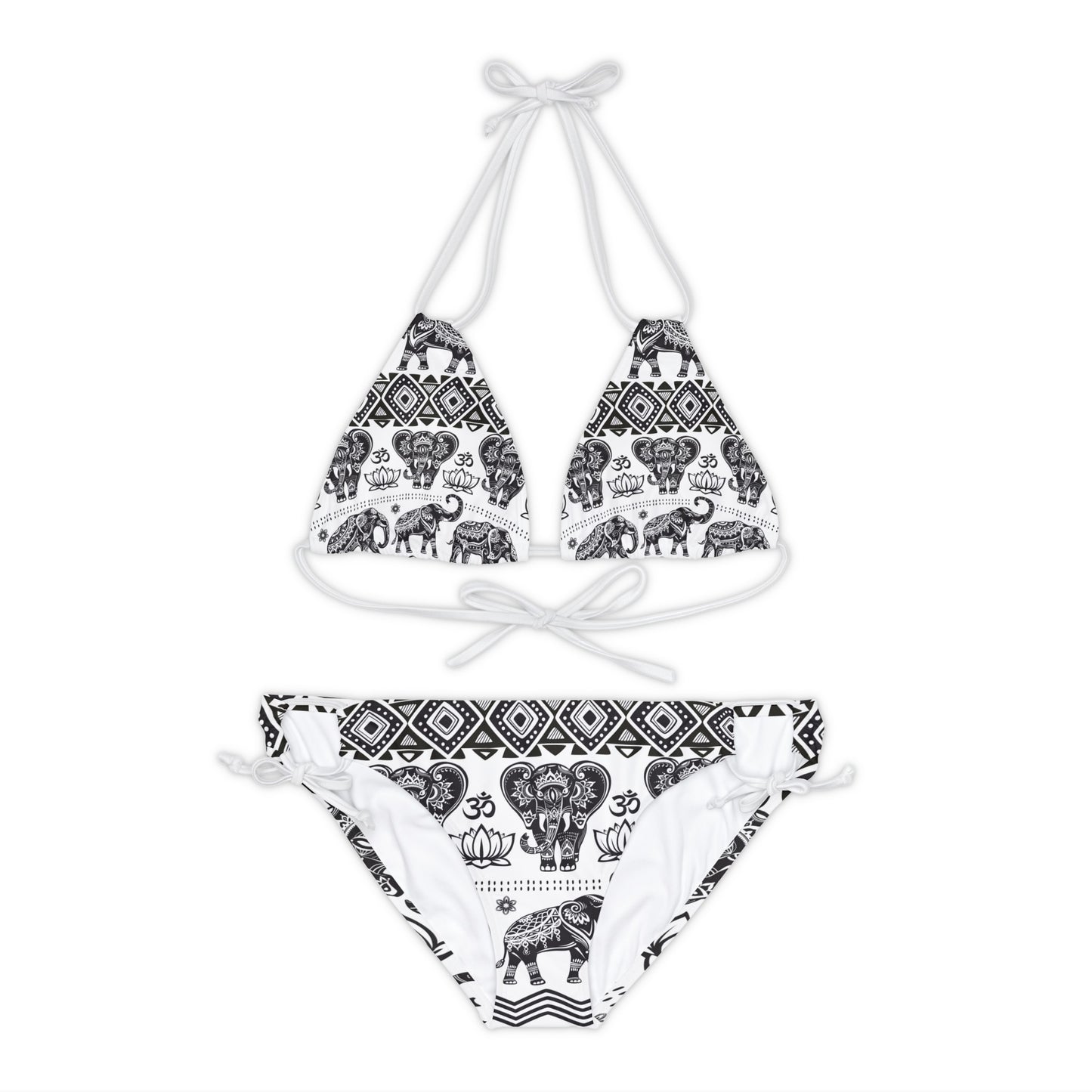 LCM23 African Elephant Print Strappy Bikini Set (AOP)