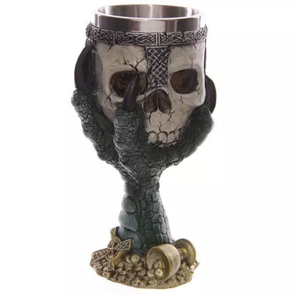 Horrible Resin Stainless Steel Wine Glass Horror Cup Skull Goblet