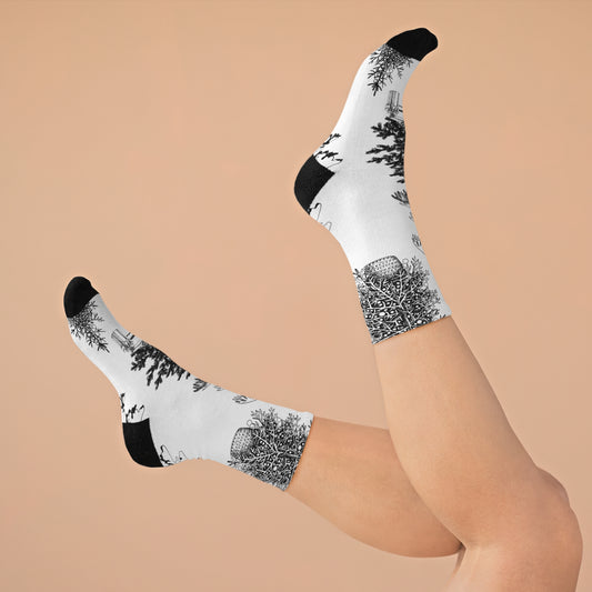 LCM23 White Xmas Recycled Poly Socks