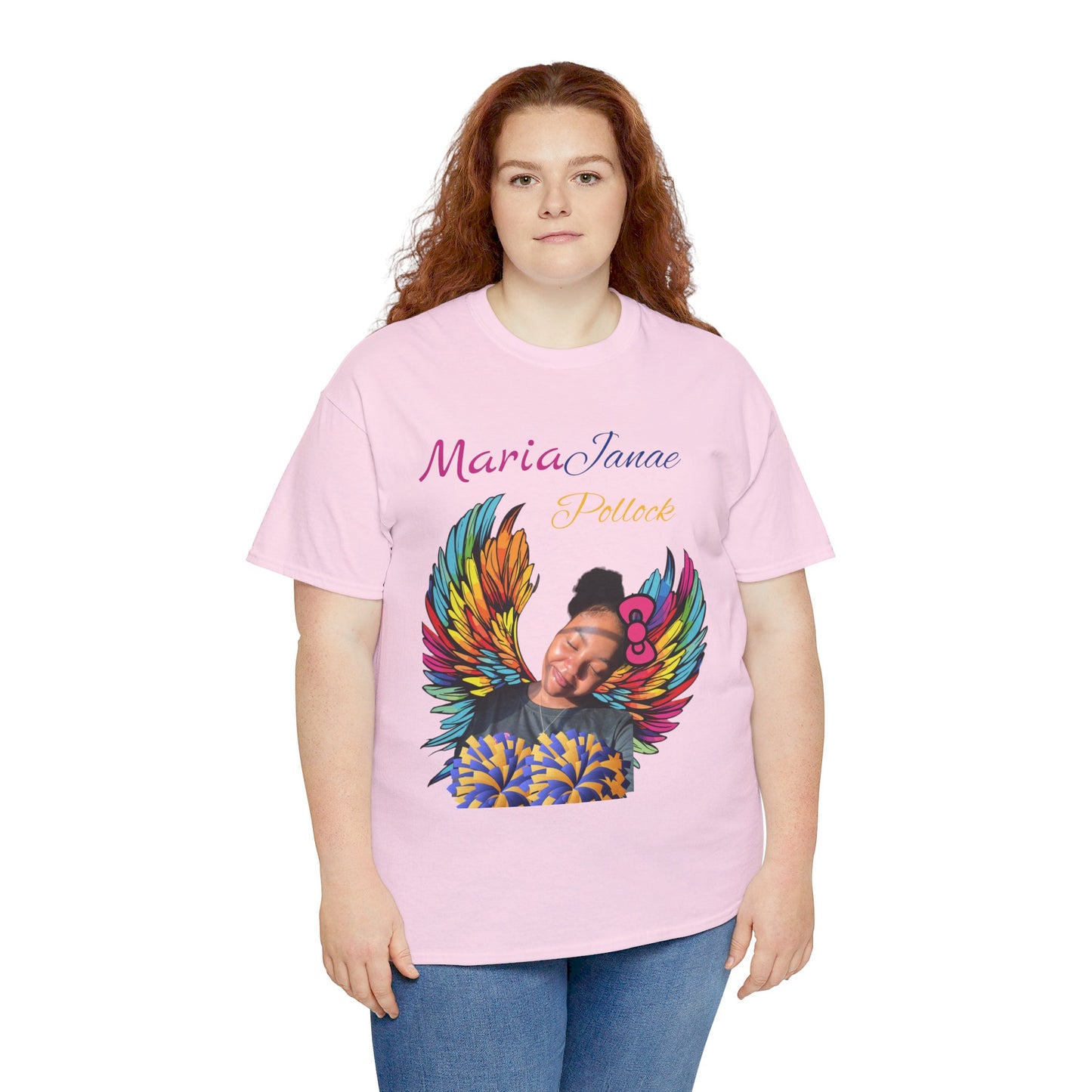 For my family in Honor of Maria Pollock Unisex Heavy Cotton Tee(back customizable for name)