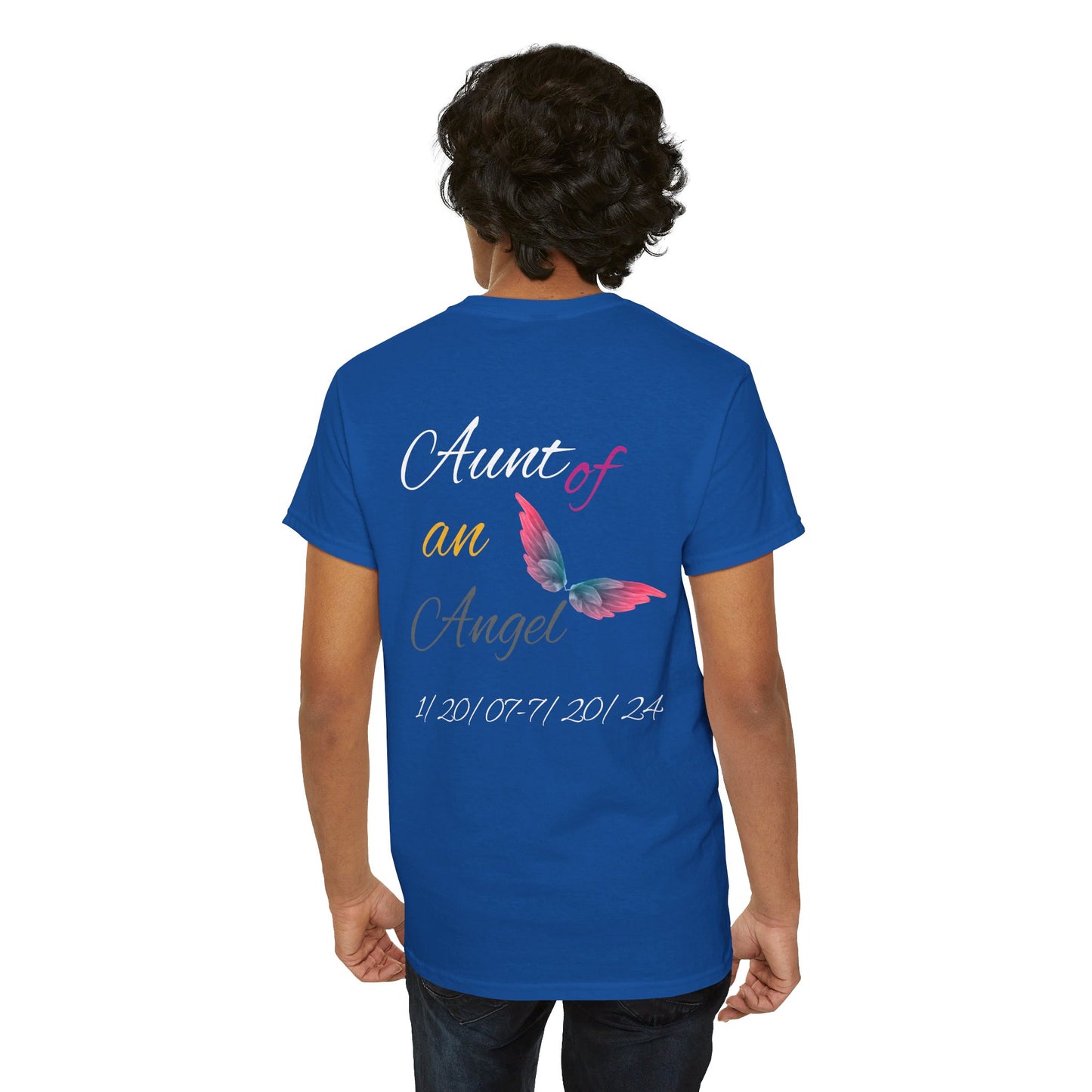 Aunt of an Angel For my family in Honor of Maria Pollock Unisex Heavy Cotton Tee(back customizable for name)