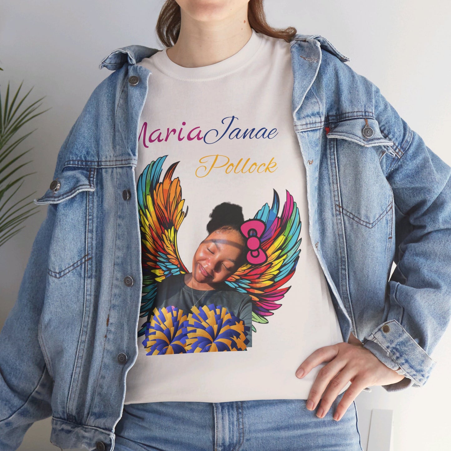 Aunt of an Angel For my family in Honor of Maria Pollock Unisex Heavy Cotton Tee(back customizable for name)