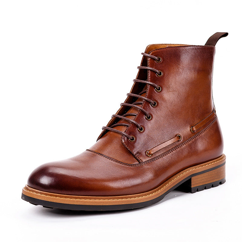 Leather British Men's Retro Martin Boots