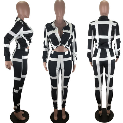 Women's striped pants suit