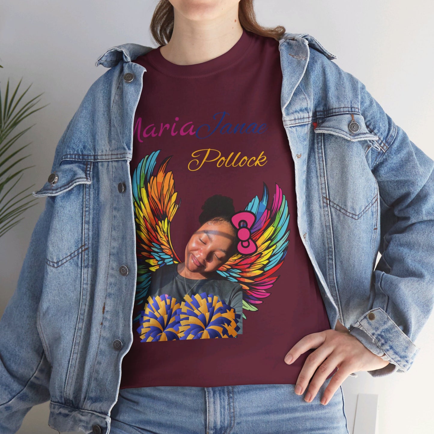 Aunt of an Angel For my family in Honor of Maria Pollock Unisex Heavy Cotton Tee(back customizable for name)