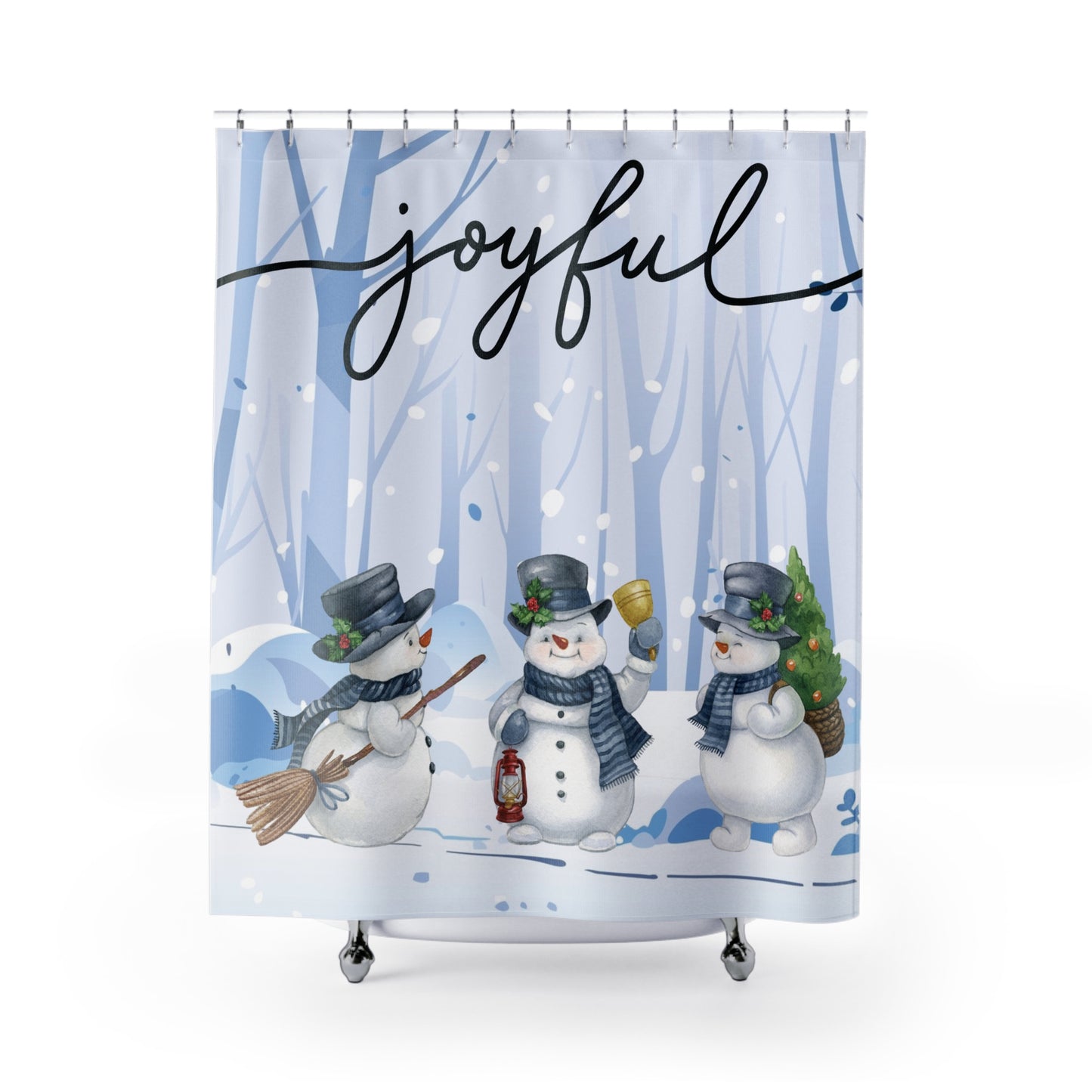 LCM23 Joyful Xmas Shower Curtains