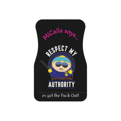 Personalized "Respect My Authority" Car Front Mats
