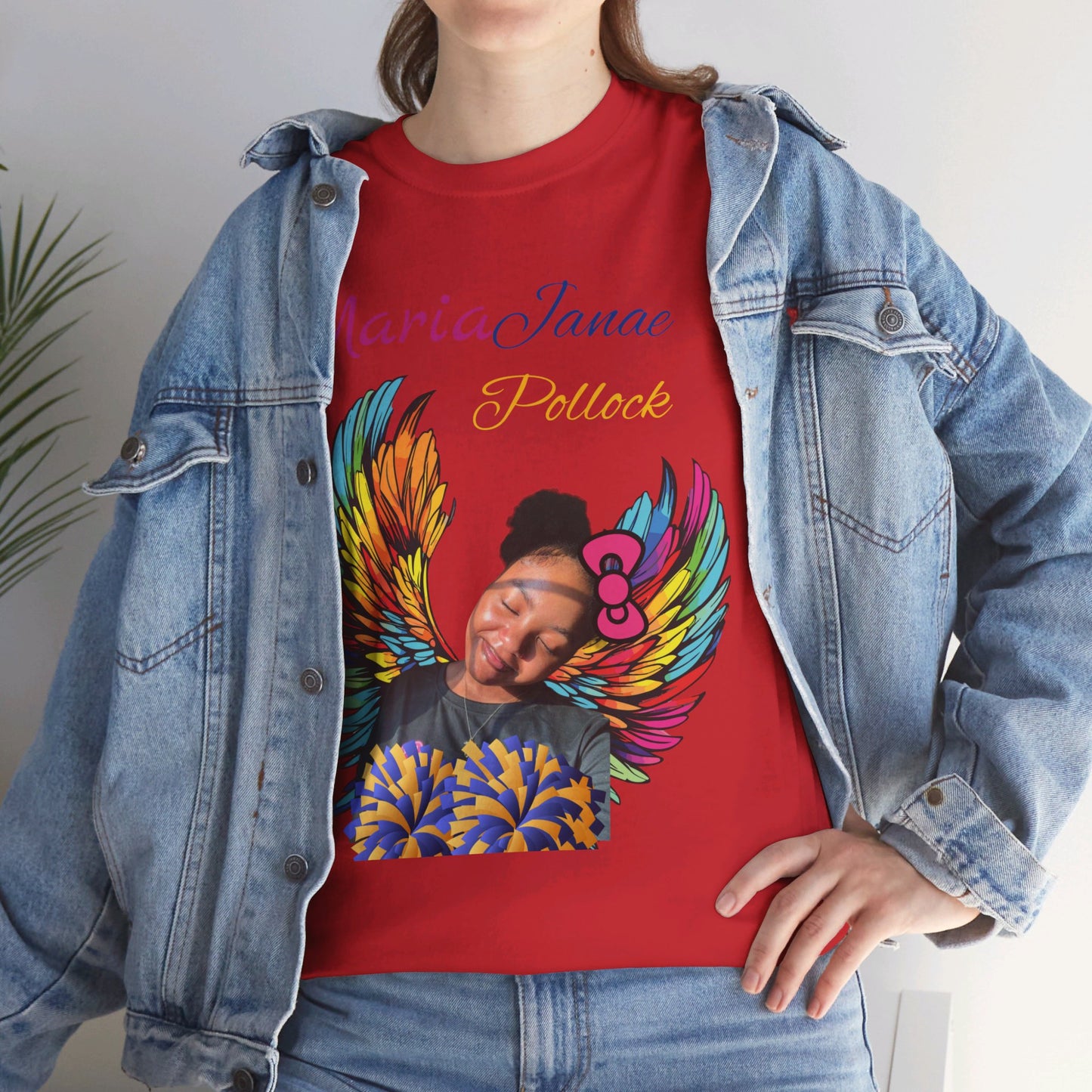 Aunt of an Angel For my family in Honor of Maria Pollock Unisex Heavy Cotton Tee(back customizable for name)