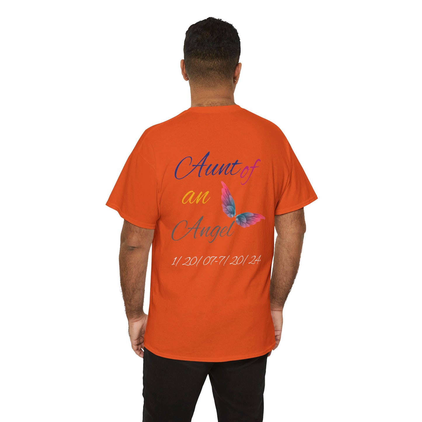 Aunt of an Angel For my family in Honor of Maria Pollock Unisex Heavy Cotton Tee(back customizable for name)