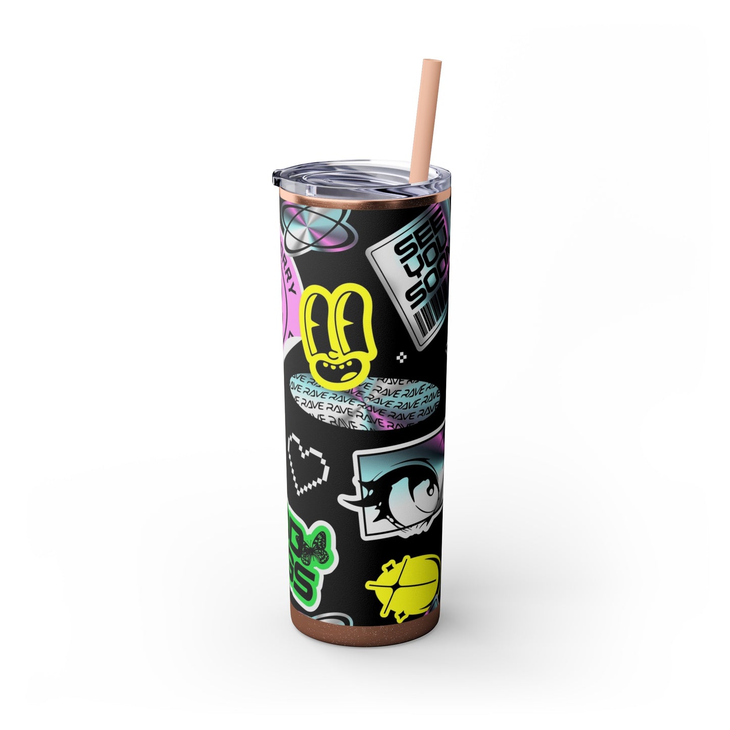 LCM23 School VIbes Skinny Tumbler with Straw, 20oz