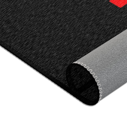 Le' Coop Detailing LLC Company LOGO Stylish Modern Area Rug with Bold Red Design