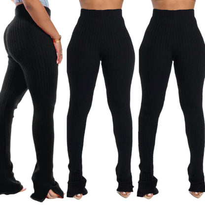 HAOYUAN Sexy Knitted Stacked Leggings