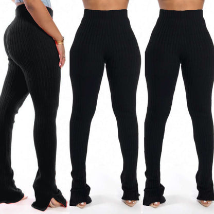 HAOYUAN Sexy Knitted Stacked Leggings