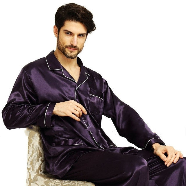 Mens Pajama Set Winter Sleepwear Men Homewear Warm Nightwear