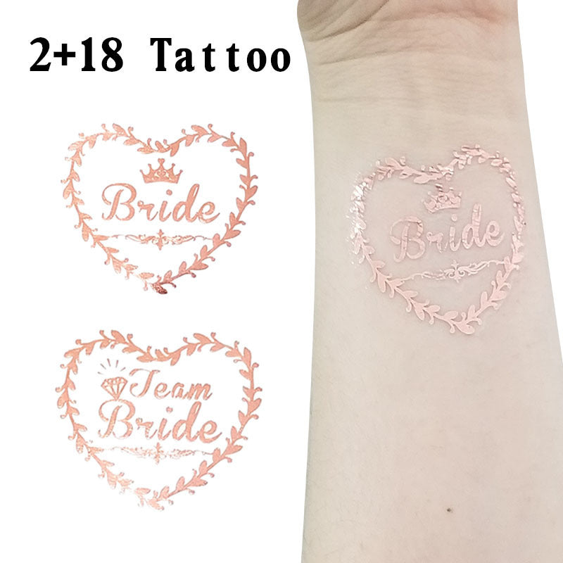 20pcs Team Bride Temporary Tattoos Stickers Wedding Decor Bride To Be Hen Bachelorette Party Decor Bridal Shower Girl Favors,Q