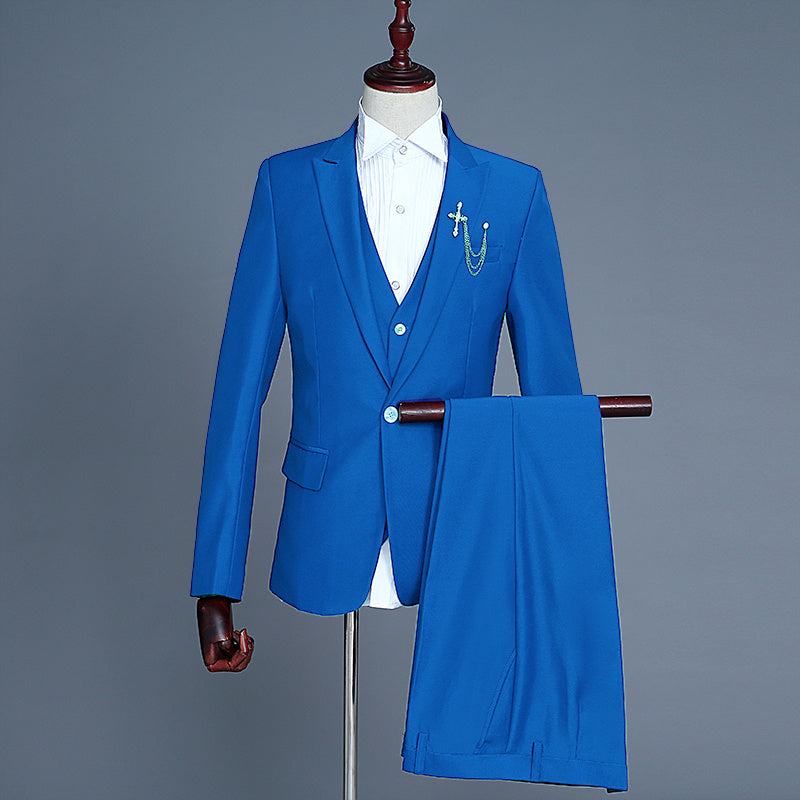 Three-piece Suit Of Men's Groom And Best Man Dress