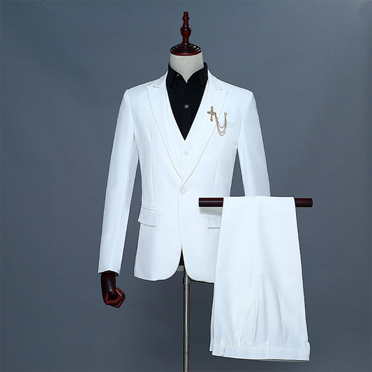 Three-piece Suit Of Men's Groom And Best Man Dress