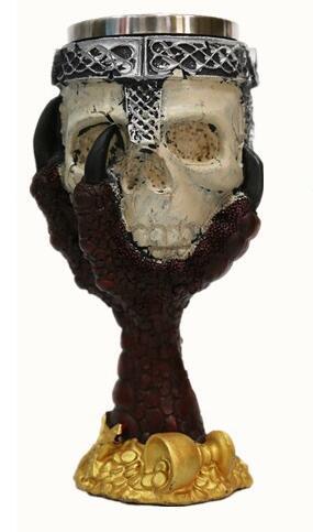 Horrible Resin Stainless Steel Wine Glass Horror Cup Skull Goblet