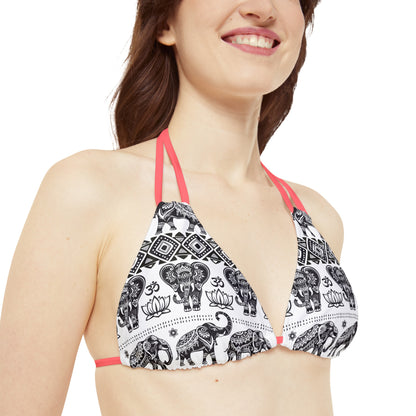 LCM23 African Elephant Print Strappy Bikini Set (AOP)