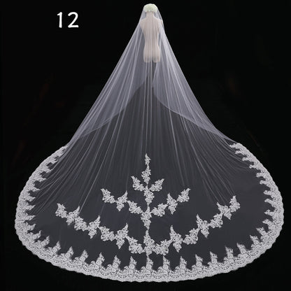 Bride Wedding Veil Long Long Tail