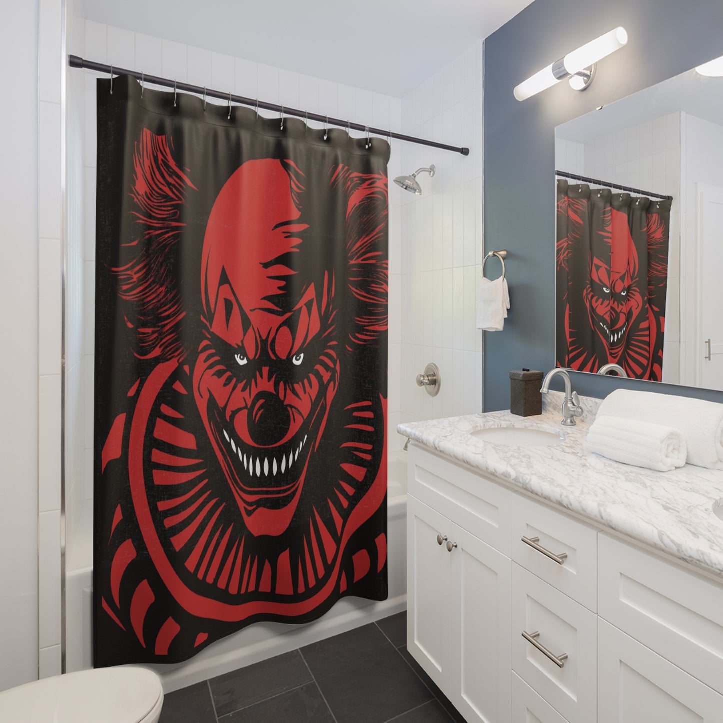 LCM23 Scary Clown Halloween Shower Curtains