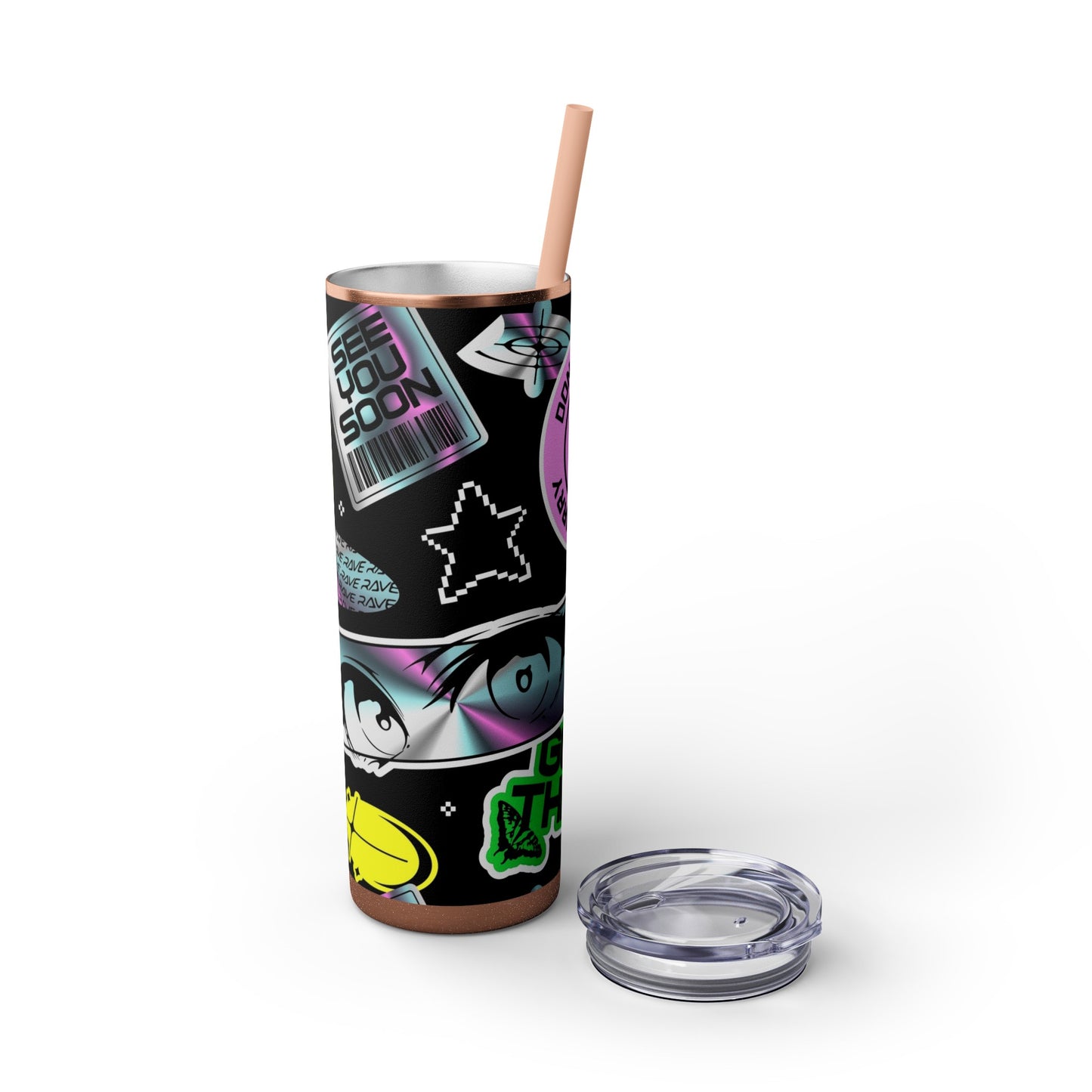 LCM23 School VIbes Skinny Tumbler with Straw, 20oz