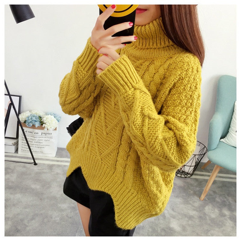 Autumn turtleneck long sleeve knitting pullover Sweater