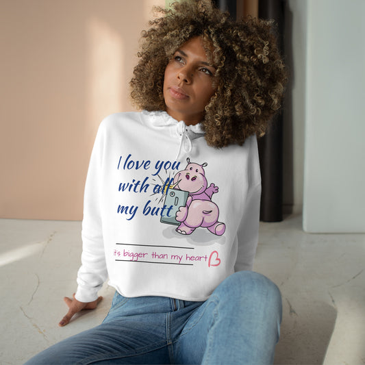 Le' Coop Merch 23 Butt/Heart  Crop Hoodie