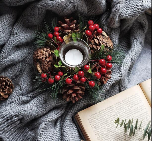 Pine needle branch candlestick garland