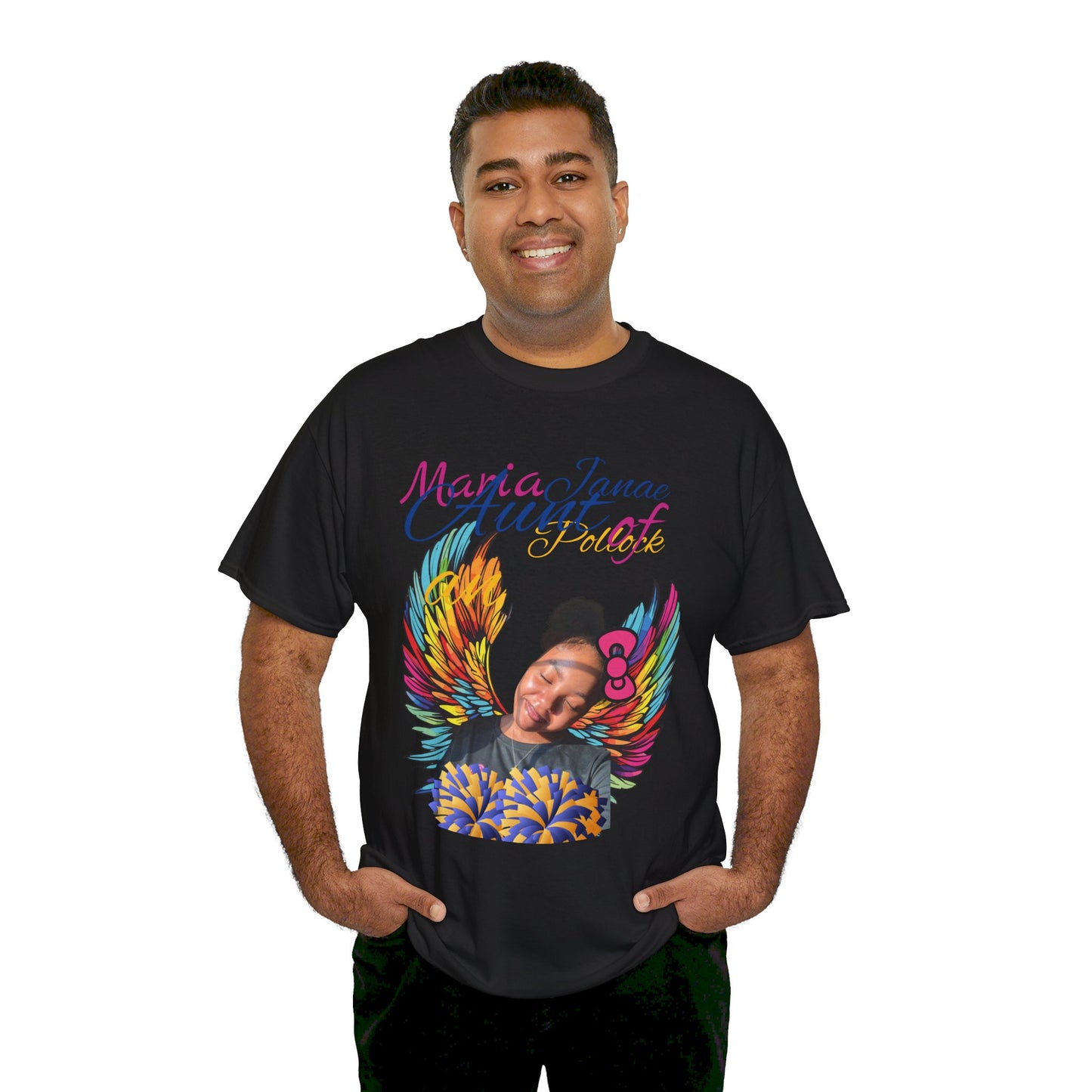 Aunt of an Angel For my family in Honor of Maria Pollock Unisex Heavy Cotton Tee(back customizable for name)