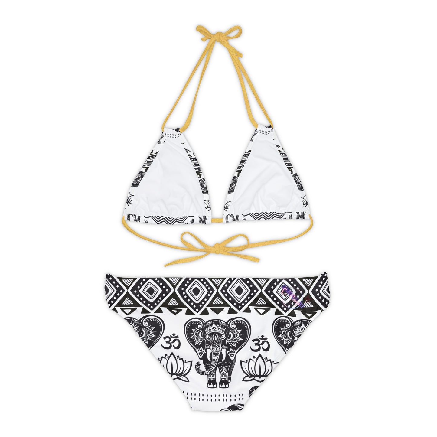 LCM23 African Elephant Print Strappy Bikini Set (AOP)