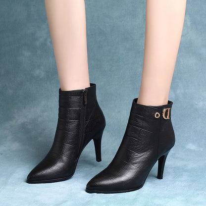 Women's High-Heeled Short Boots Fall Winter