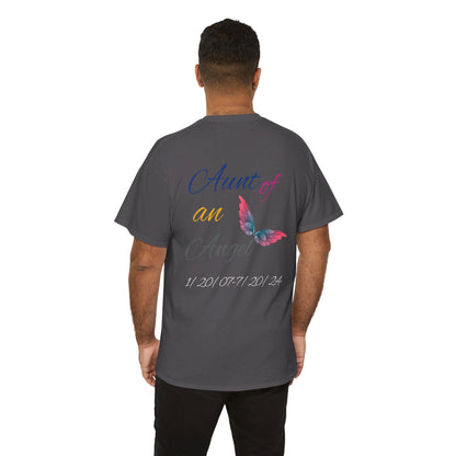 Aunt of an Angel For my family in Honor of Maria Pollock Unisex Heavy Cotton Tee(back customizable for name)