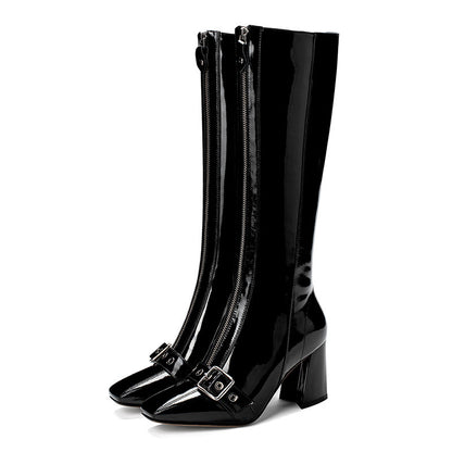 Patent leather Martin boots