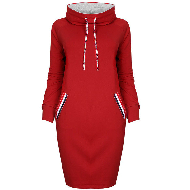 Autumn winter dress w/hood