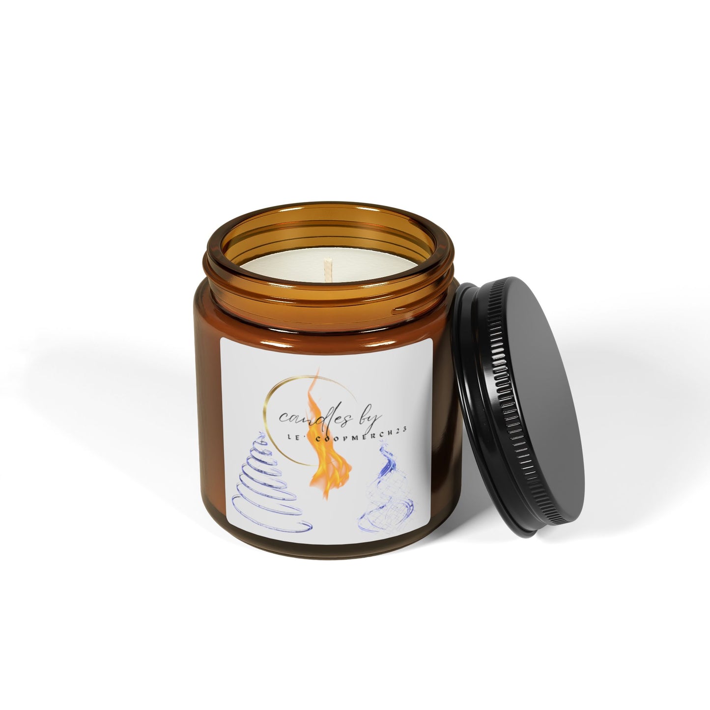 Candles by Le' Coop Blue Xmas Scented Soy Candle (Multi-Size, Amber Jar)