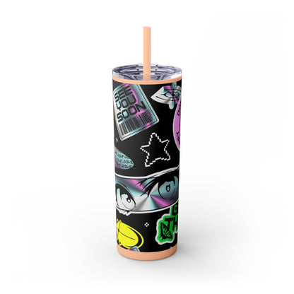 LCM23 School VIbes Skinny Tumbler with Straw, 20oz