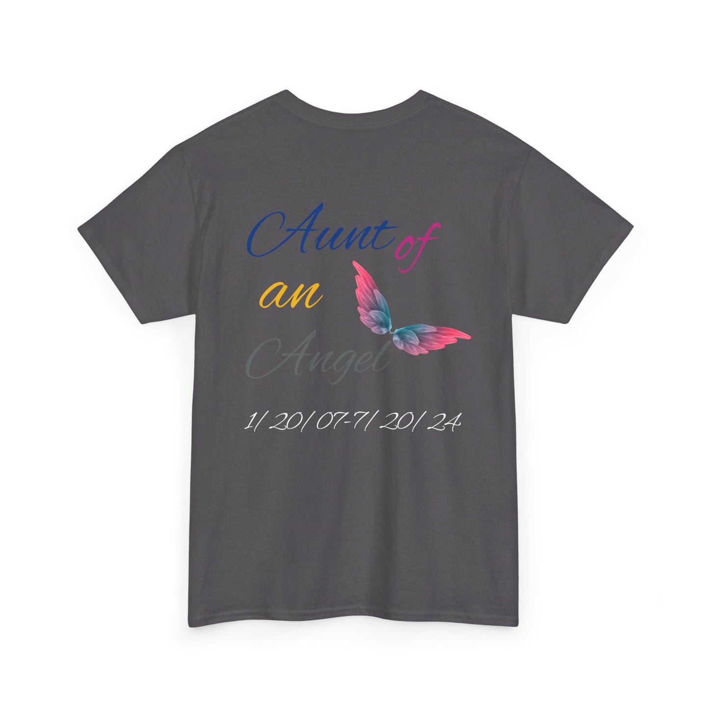 Aunt of an Angel For my family in Honor of Maria Pollock Unisex Heavy Cotton Tee(back customizable for name)