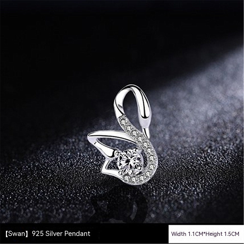 Swan Necklace Silver Plated Female Clavicle Chain Pendant