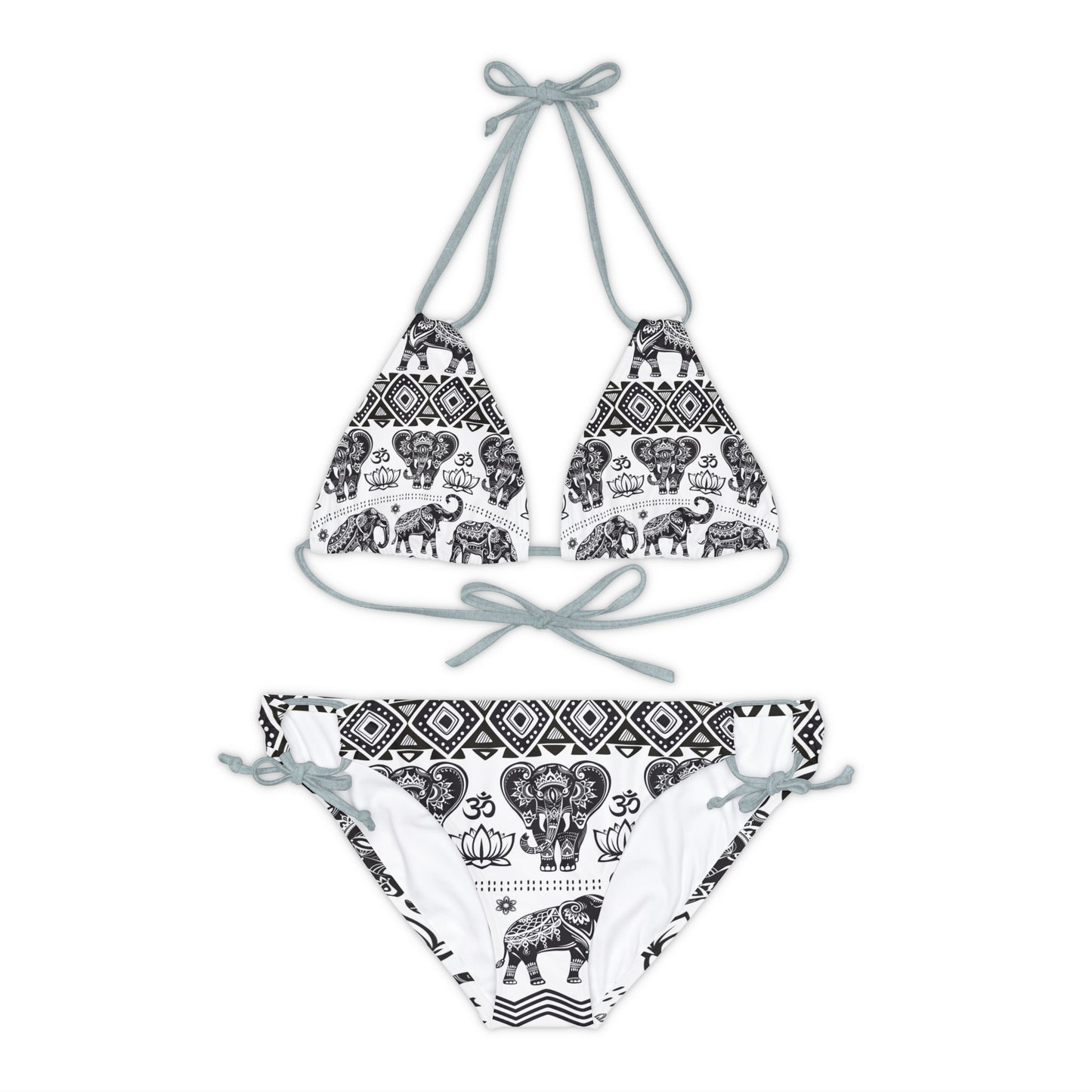 LCM23 African Elephant Print Strappy Bikini Set (AOP)