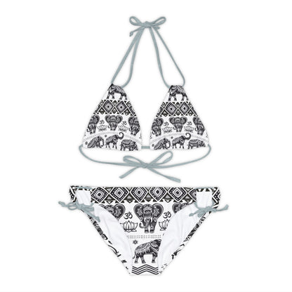 LCM23 African Elephant Print Strappy Bikini Set (AOP)