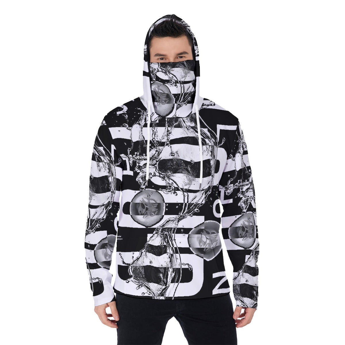 LCM23 Waterworks All-Over Print Men's Pullover Hoodie With Mask