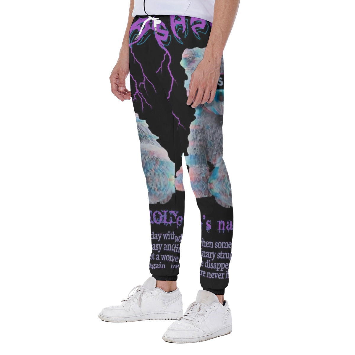 LCM23 Missing Teddy All-Over Print Men's Closed Bottom Light Weight Jogger