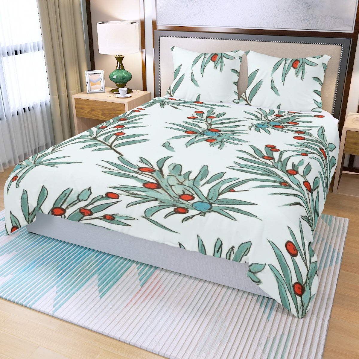 LCM23 Xmas Berry Three Piece Duvet Bedding Set