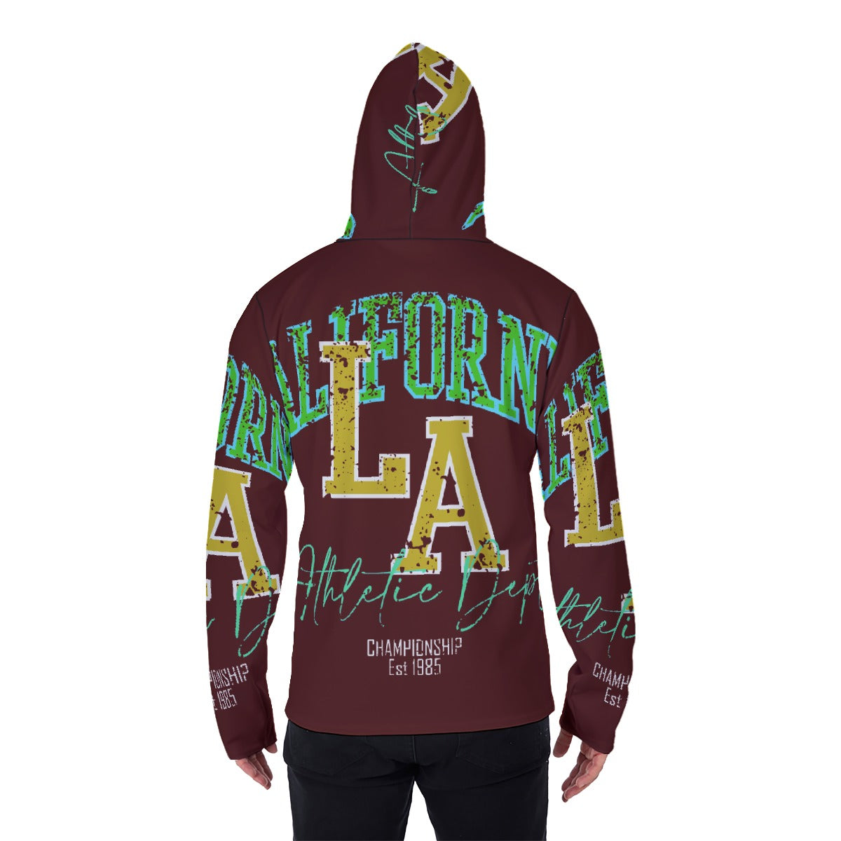 LCM23 Cali LA All-Over Print Men's Pullover Hoodie With Mask