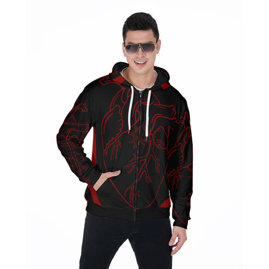 LCM23 Hearbeat All-Over Print Zip Up Hoodie With Pocket